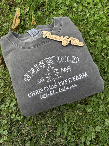 Griswold Est 1989 tree farm embroidered Crewneck
