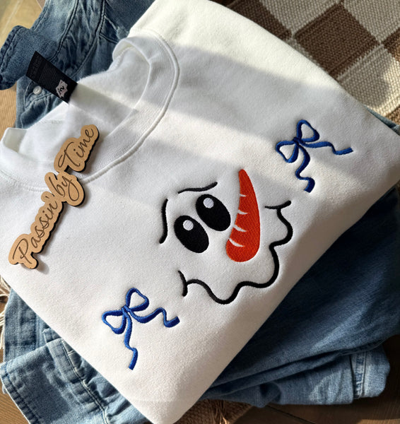 Snowman Face Embroidered