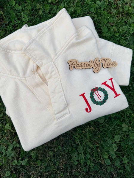 Joy Embroidered polo collar sweatshirt