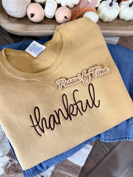Thankful Embroidered Crewneck