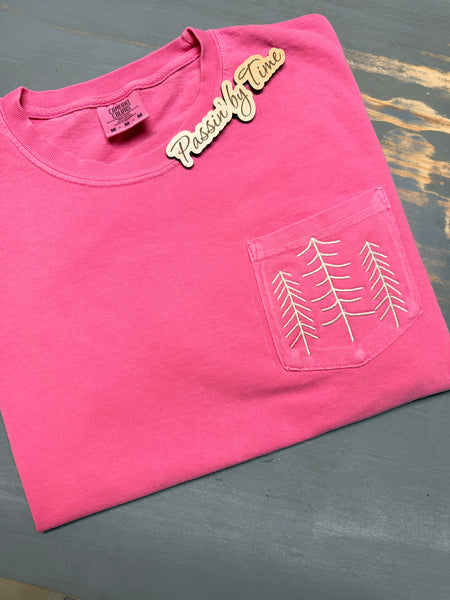 long sleeve 3 mini tree pocket tee